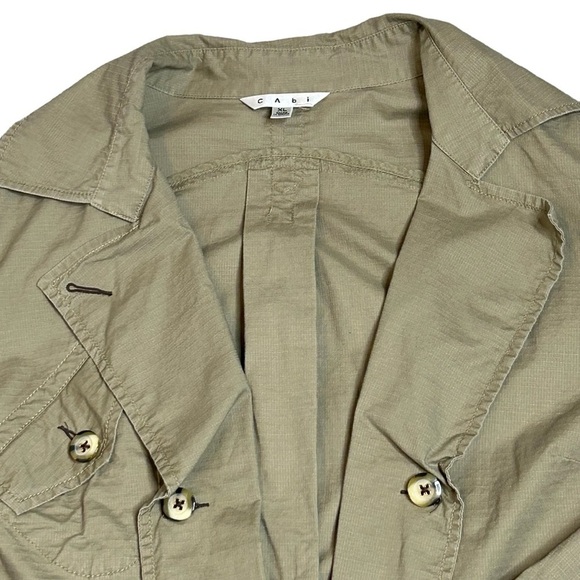 CAbi Jacket Double breasted Tan/Green Utility Safari Size Extra Large Like new - Picture 8 of 9